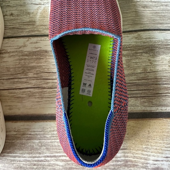 Rothy’s Tangerine Triple Stitch Slip On Sneakers Shoes 7.5 - Picture 9 of 11